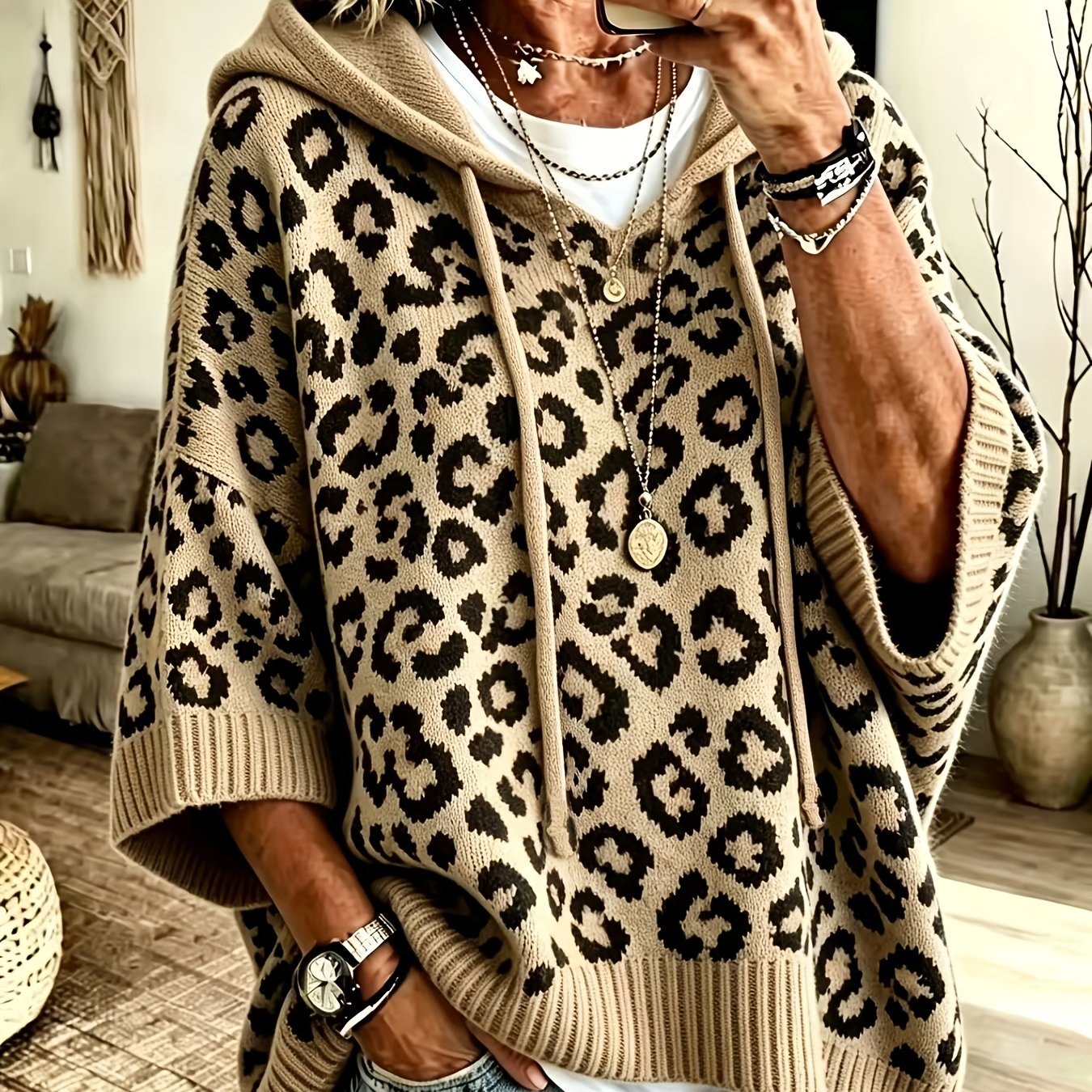 Savanna™ | Leopard Print Hooded Sweater