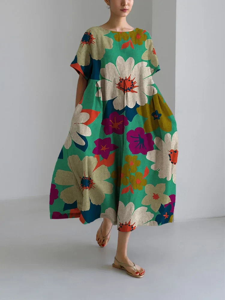 Petaline™ | Radiant Floral Midi Dress