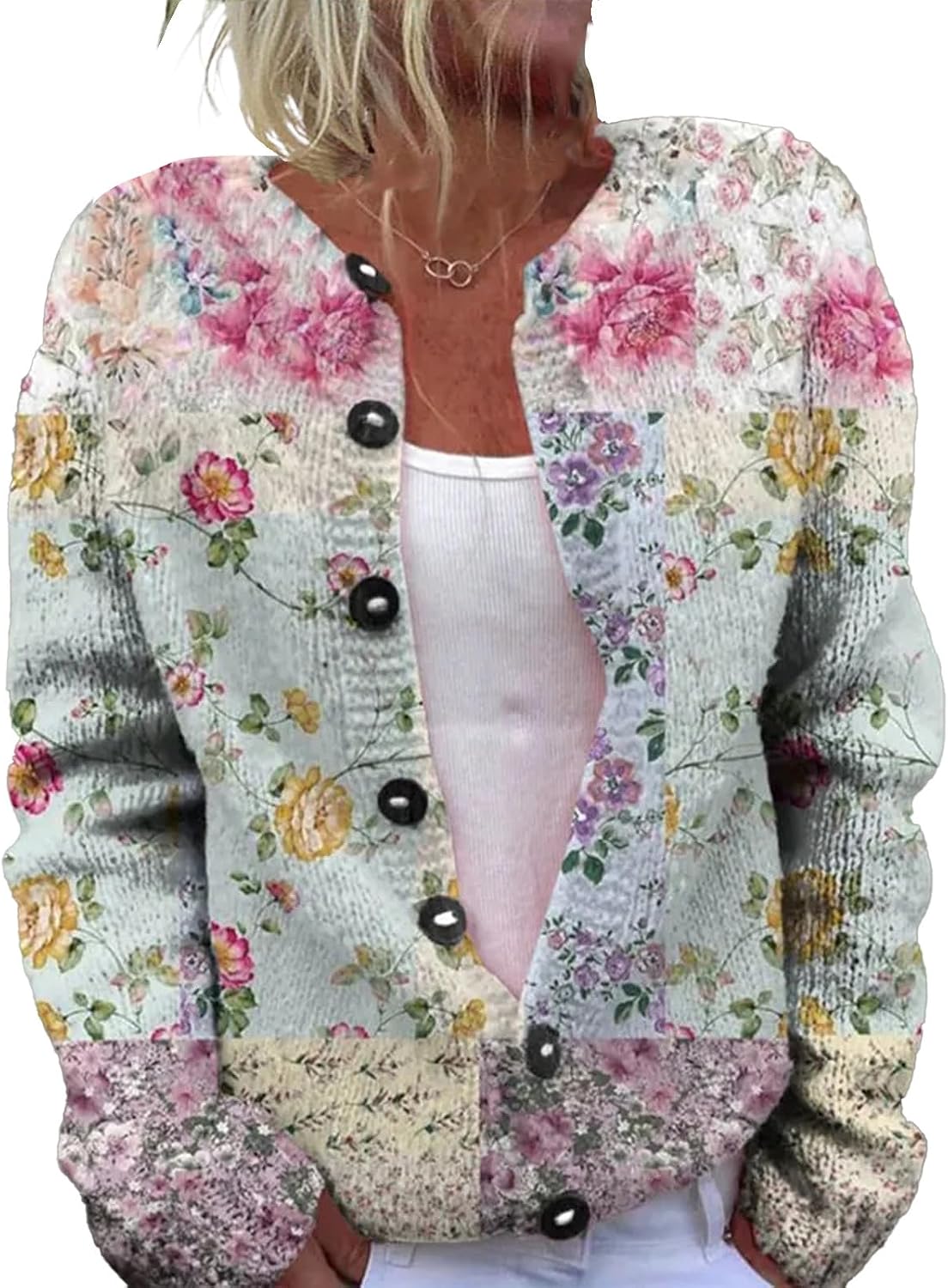 Aveline™ | Garden Patchwork Floral Cardigan