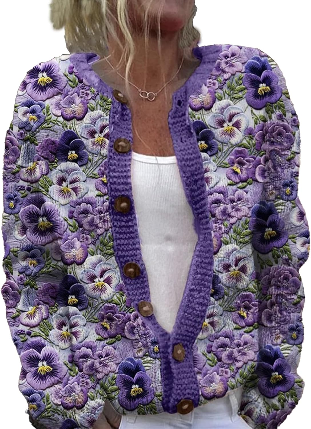 Odalie™ | Pansy Bloom Knit Cardigan