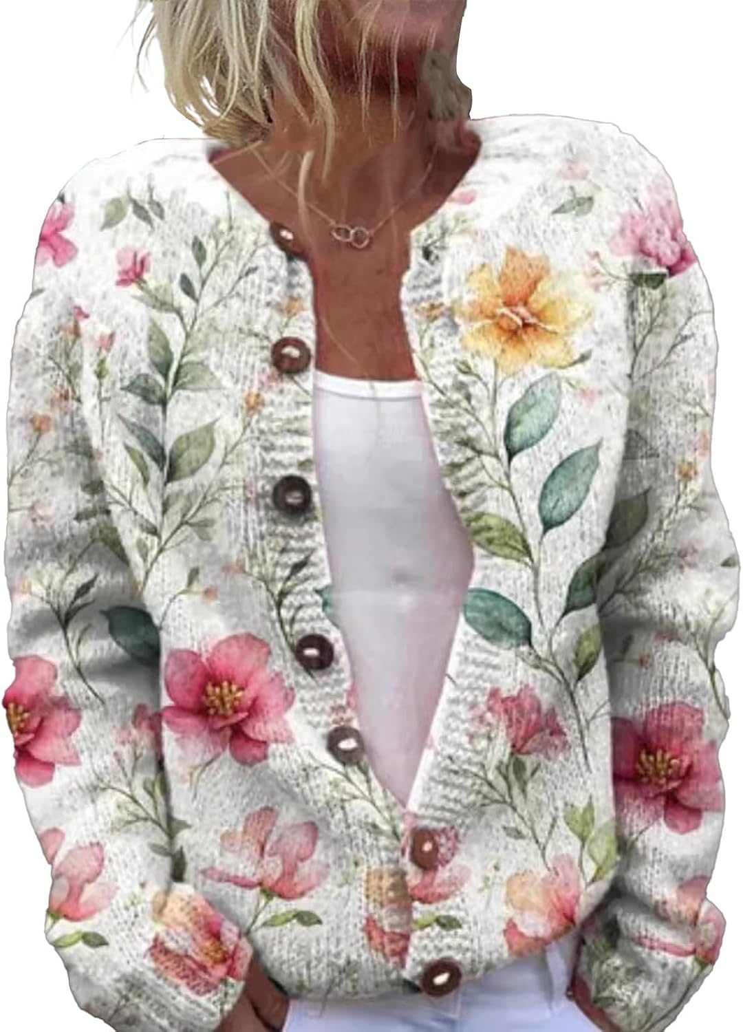 Ellarie™ | Watercolor Floral Knit Cardigan