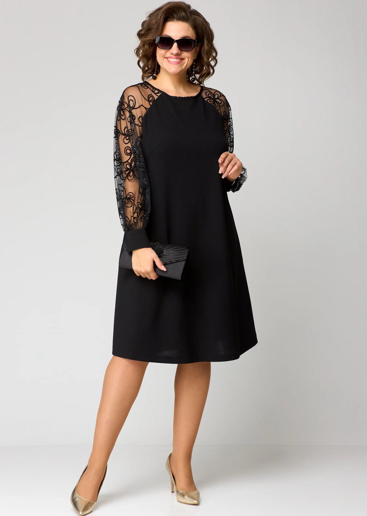 Edith | Women's Elegant Lace Sleeve Dress