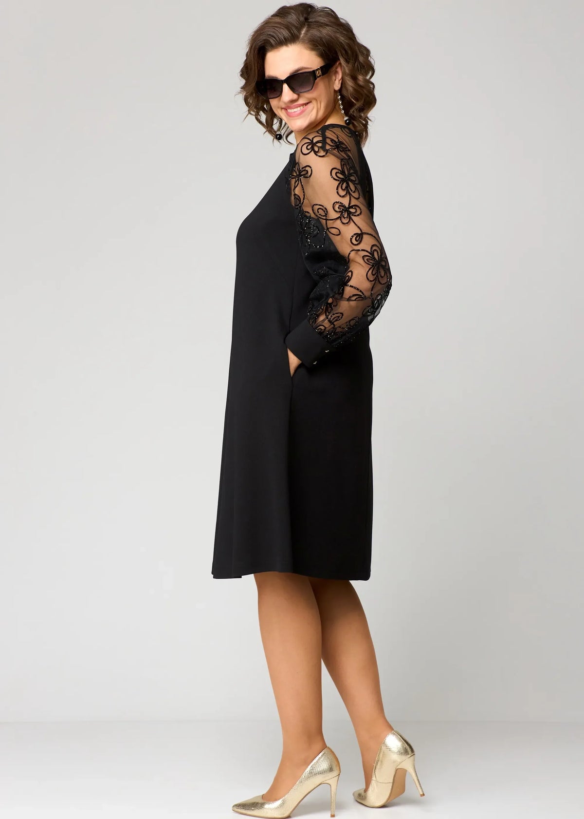 Edith | Women's Elegant Lace Sleeve Dress