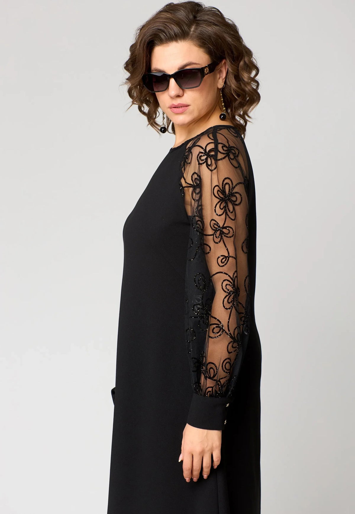 Edith | Women's Elegant Lace Sleeve Dress
