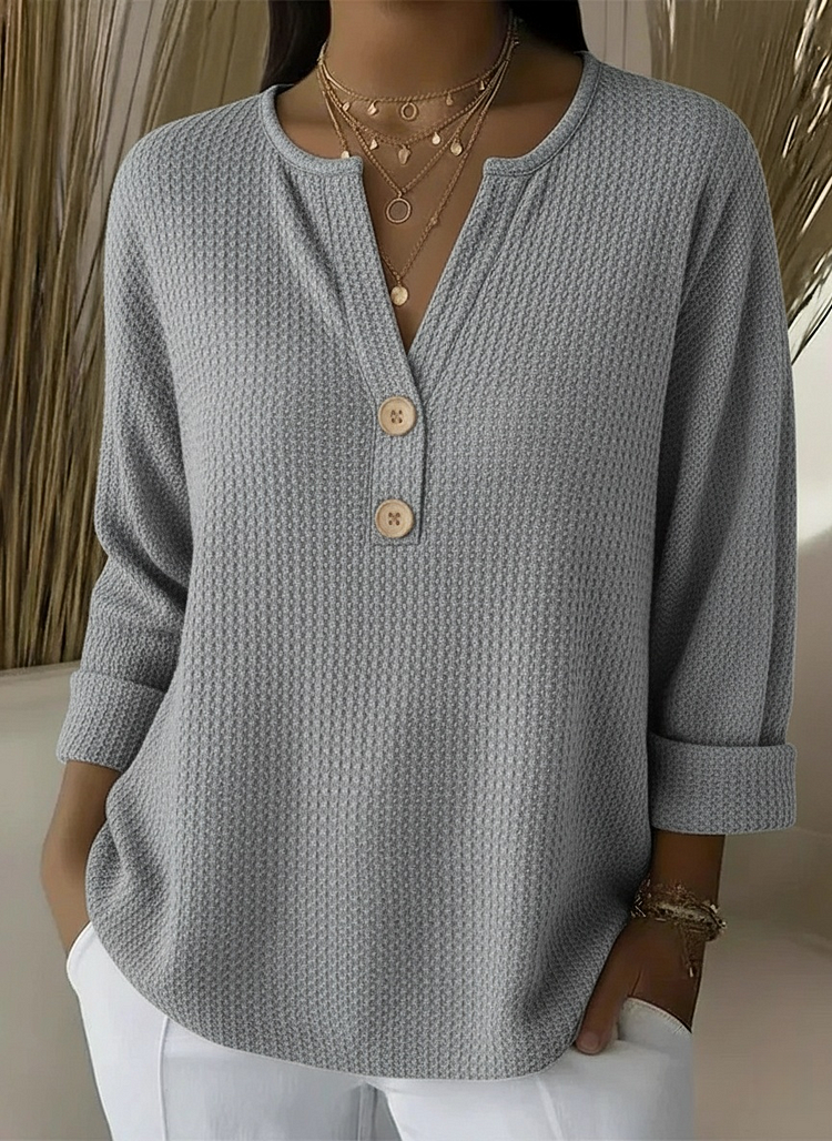 Anouk™ | Textured Button Sweater