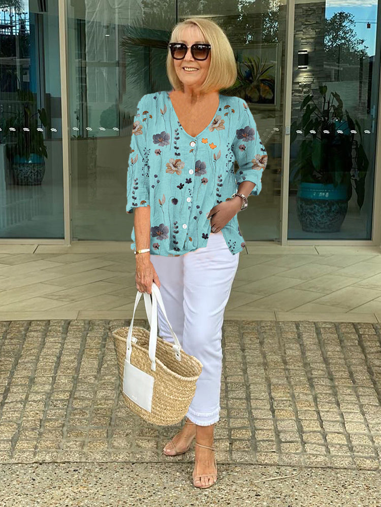 Joelle™ | Floral Button Tunic Top