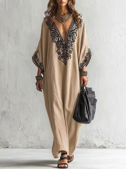 Mirabel™ | Ethnic-Print Flowing Maxi Dress
