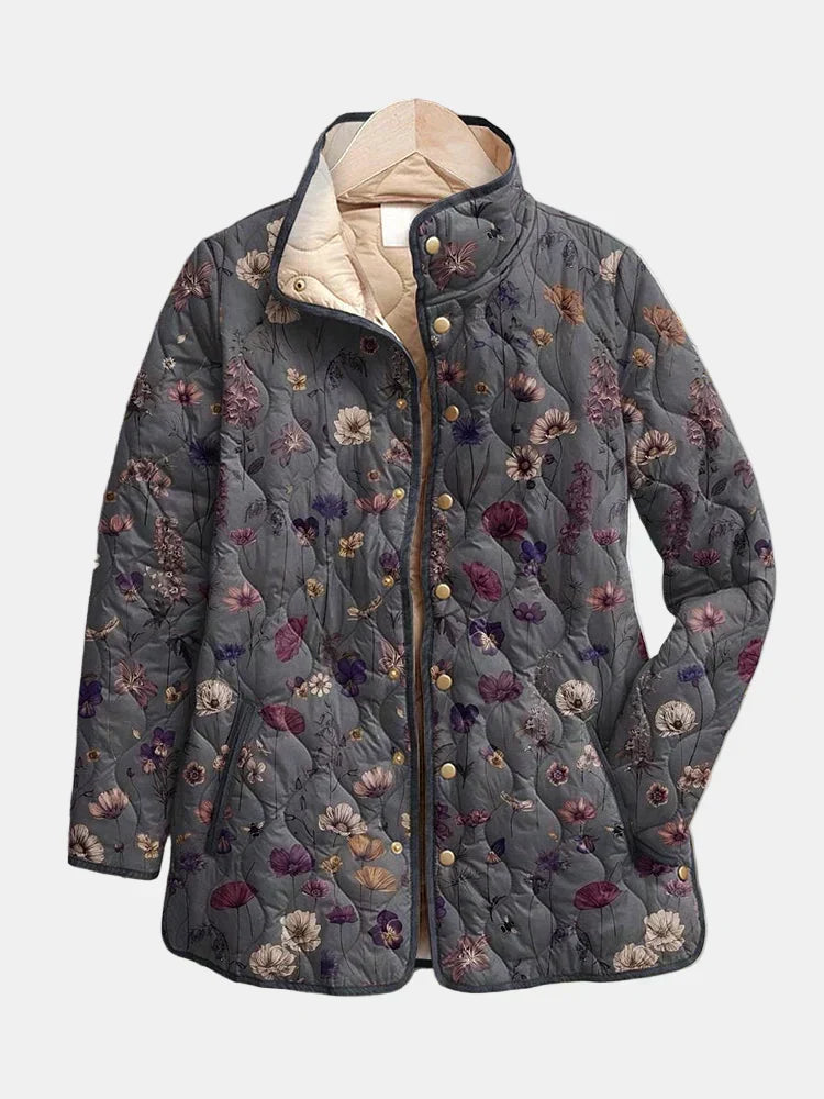 Women's Retro Floral Quilted Jacket