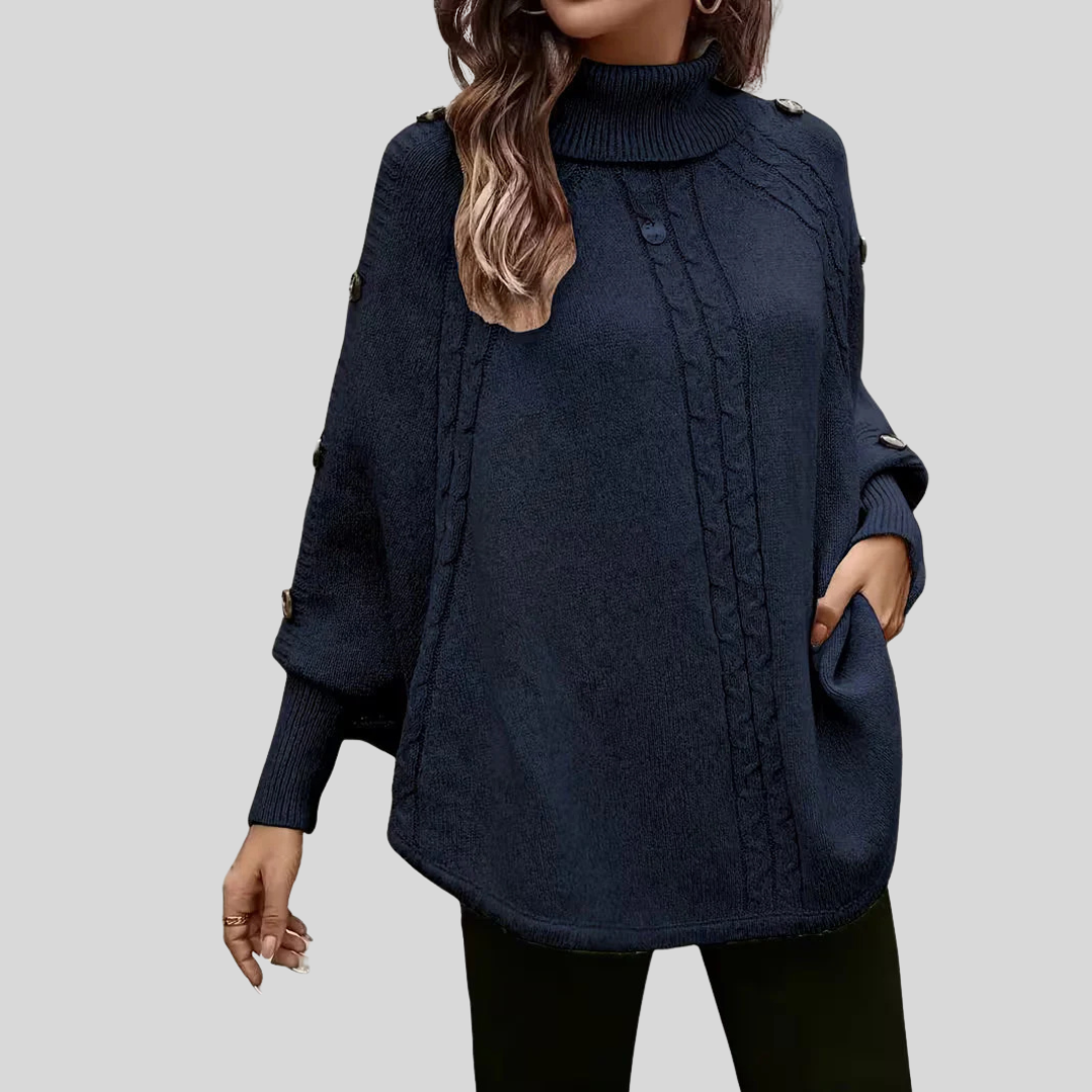 Norelle™ | High-Neck Cable-Knit Sweater