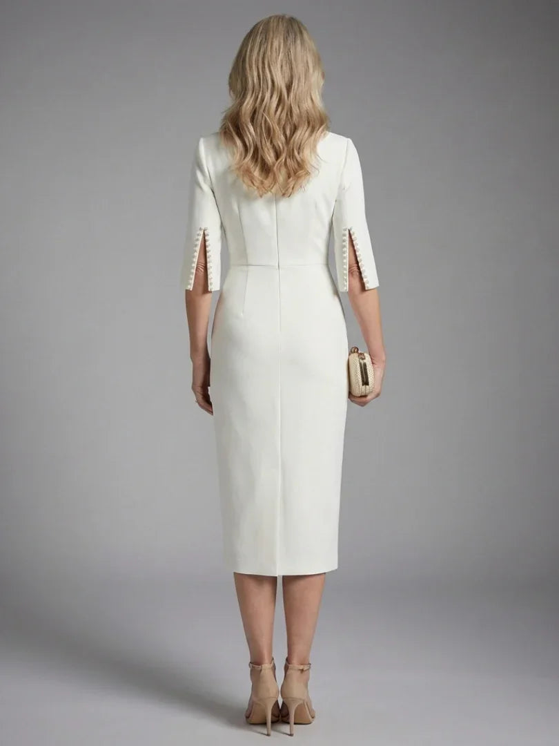Deborah | Women's Split Sleeve Fitted Midi Dress