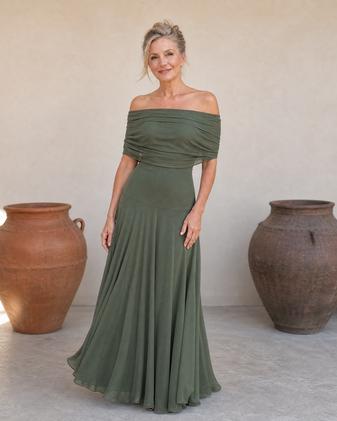 Octavia™ | Off-Shoulder Draped Maxi Dress