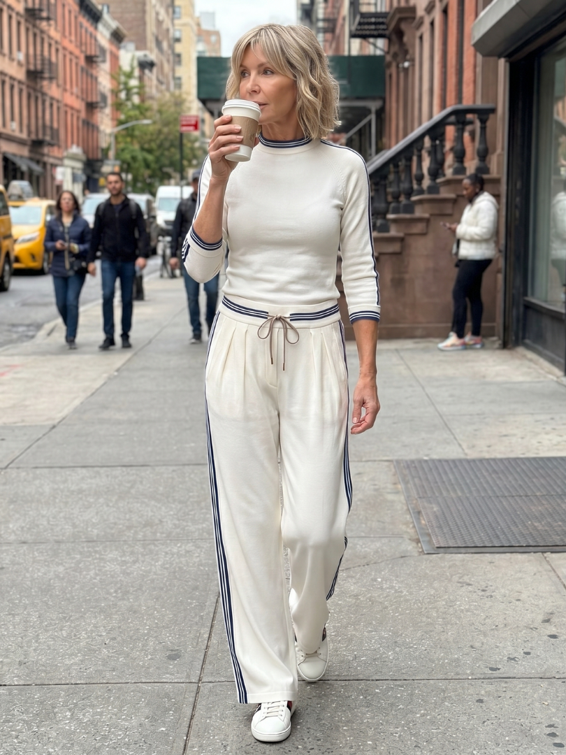 Eloise™ | Fitted Long Sleeve Top & Wide Leg Pants Set