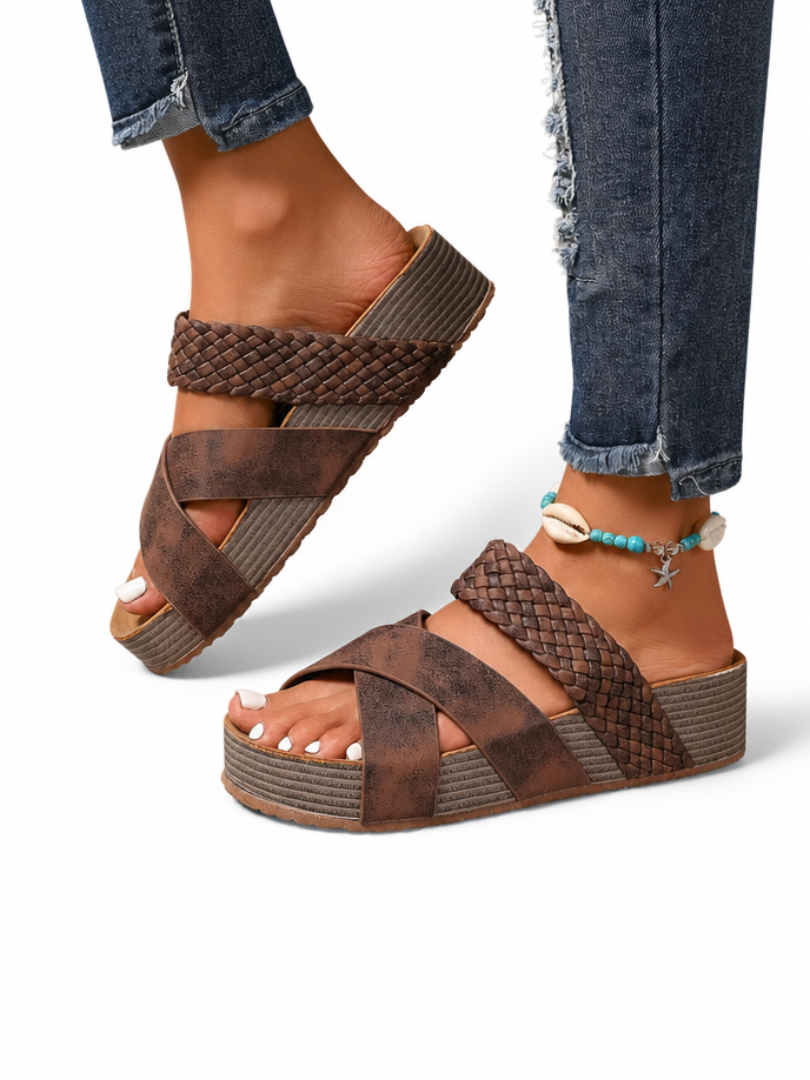Kestelle™ | Orthopedic Cross-Strap Platform Sandals