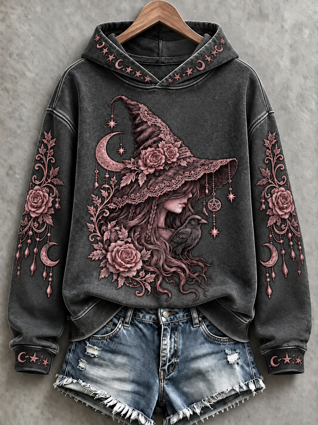 Women's Halloween Witch Print Sweatshirt
