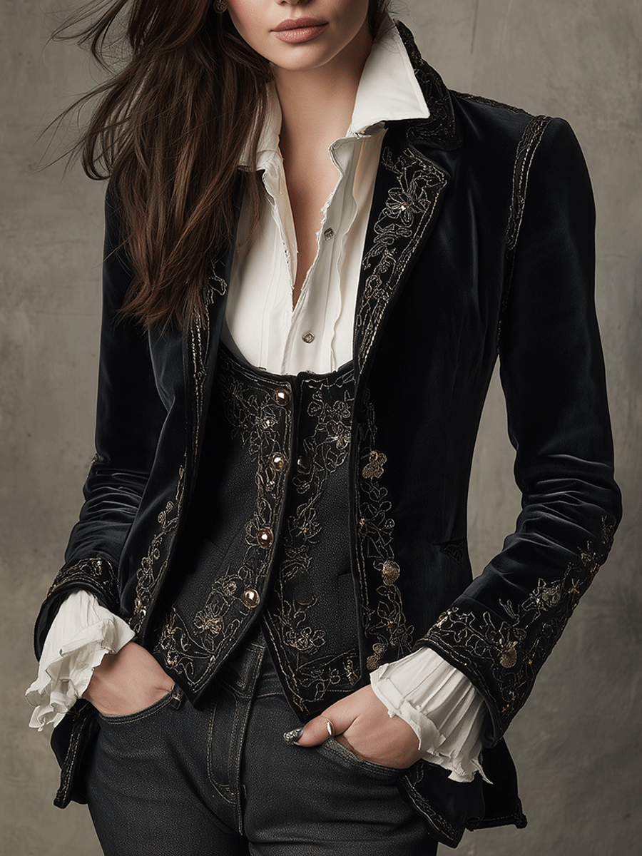 Floravel™ | Embroidered Tailored Blazer