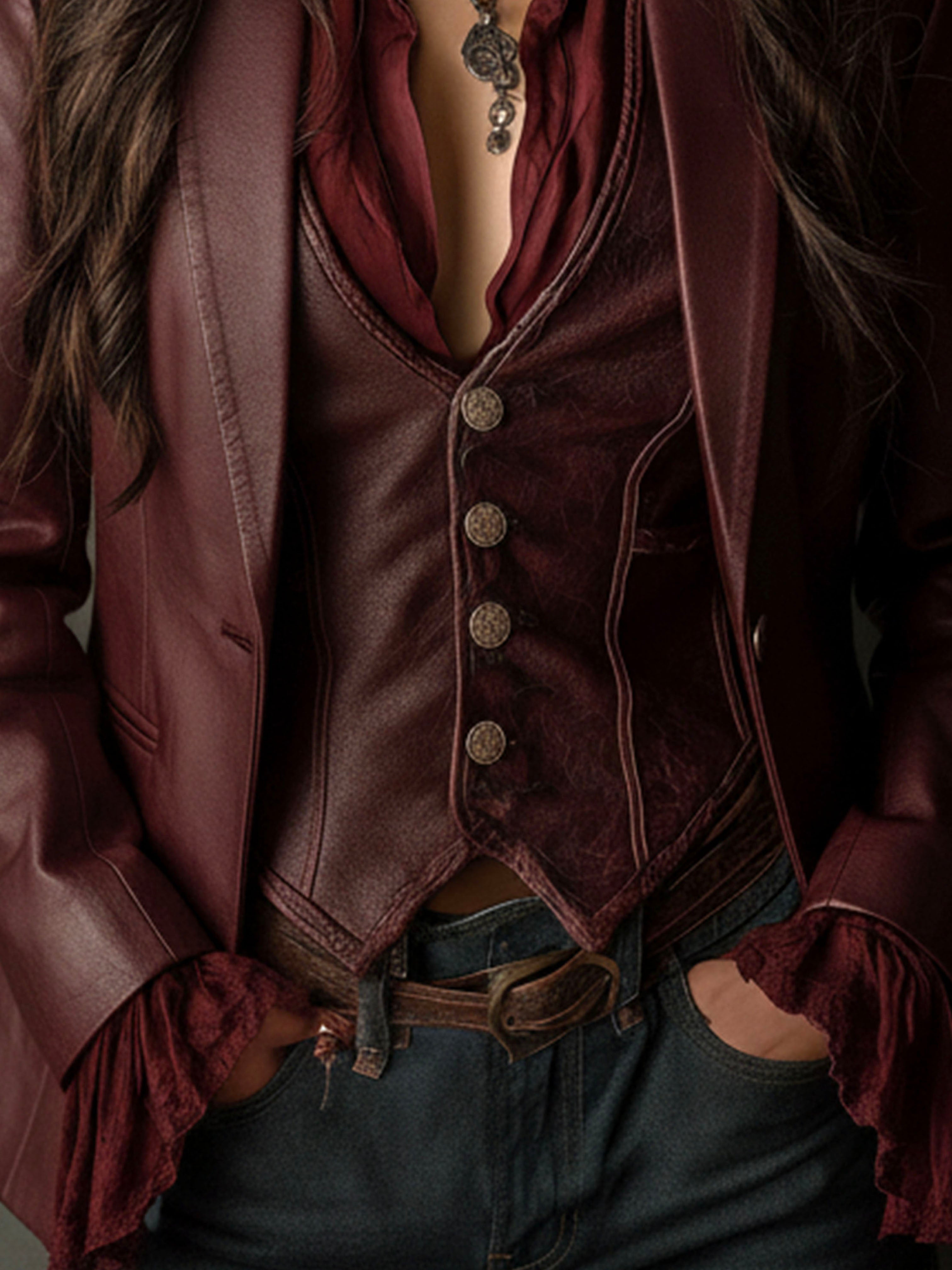 Evadette™ | Vintage Burgundy Blazer