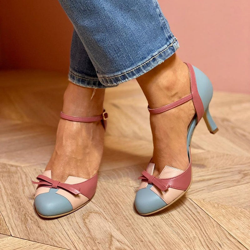 Elouette™ | Ankle-Strap Bow Heels