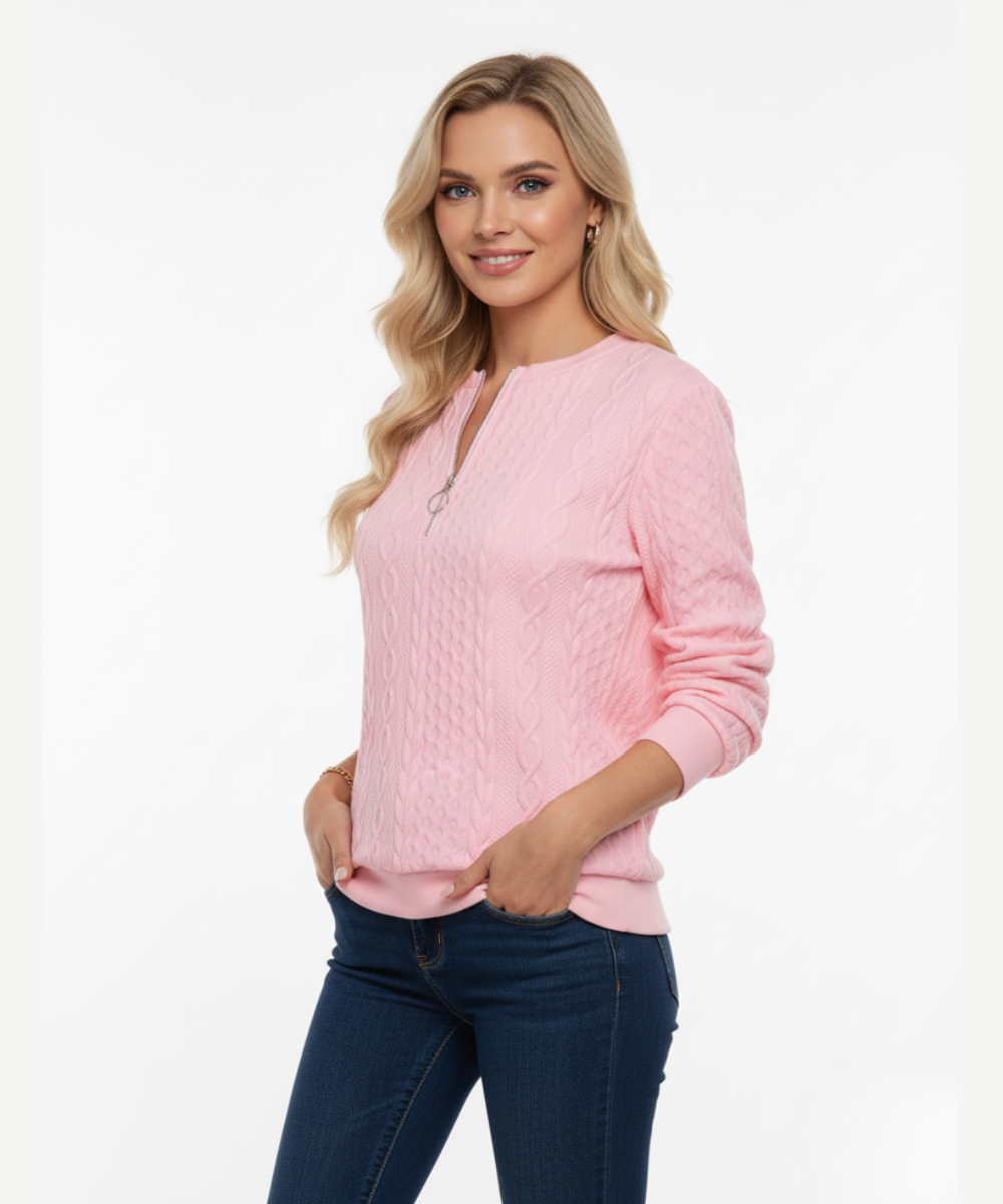 Tresslyn™ | Women's Cable-Knit Quarter-Zip Pullover