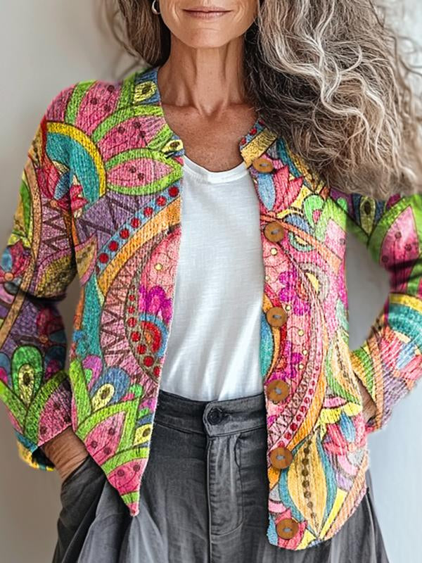 Ivanka™ | Artistic Pattern Cardigan