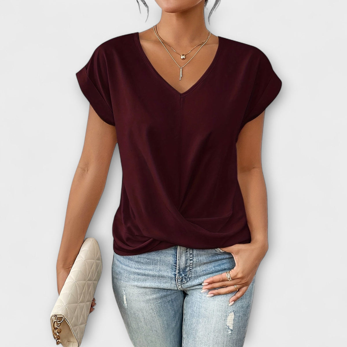 Elegant V-Neck Top