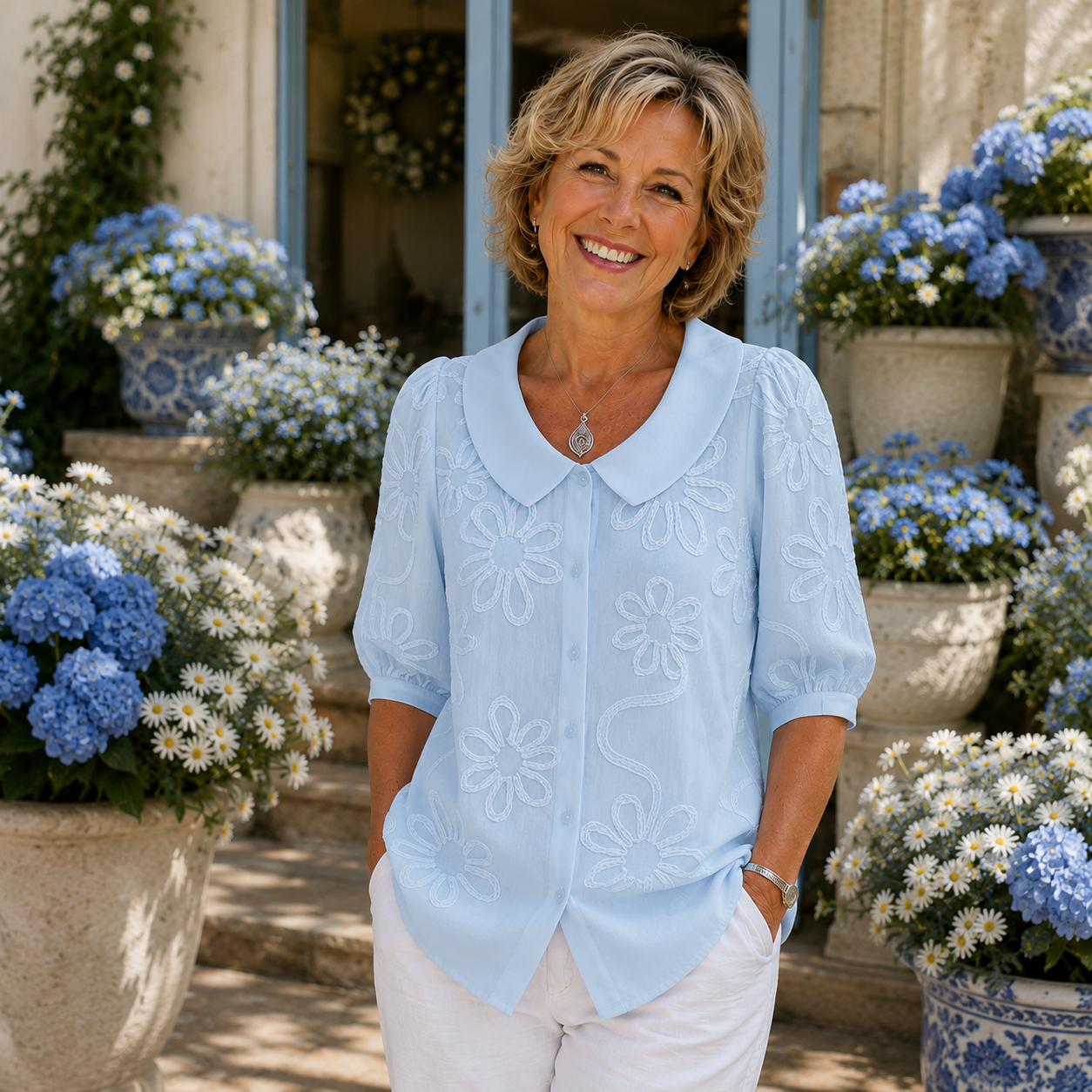 Velaine™ | Elegant Floral Blouse