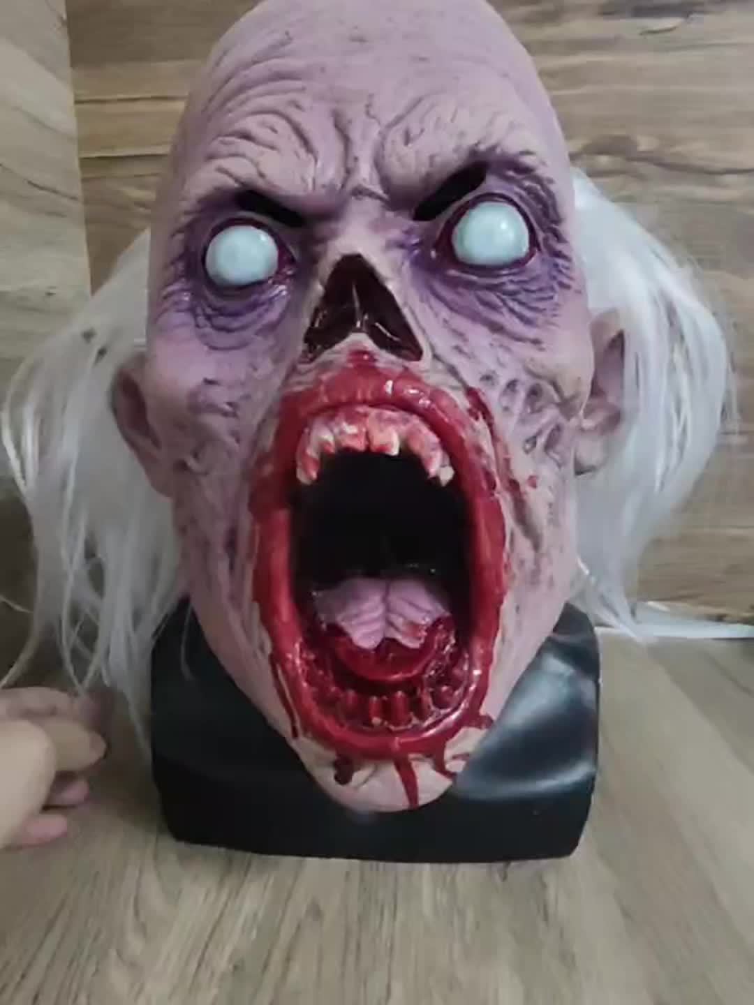 Women's Halloween White-Haired Vampire Mask