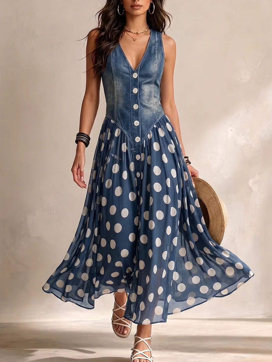 Floressa™ | Polka Dot Midi Dress