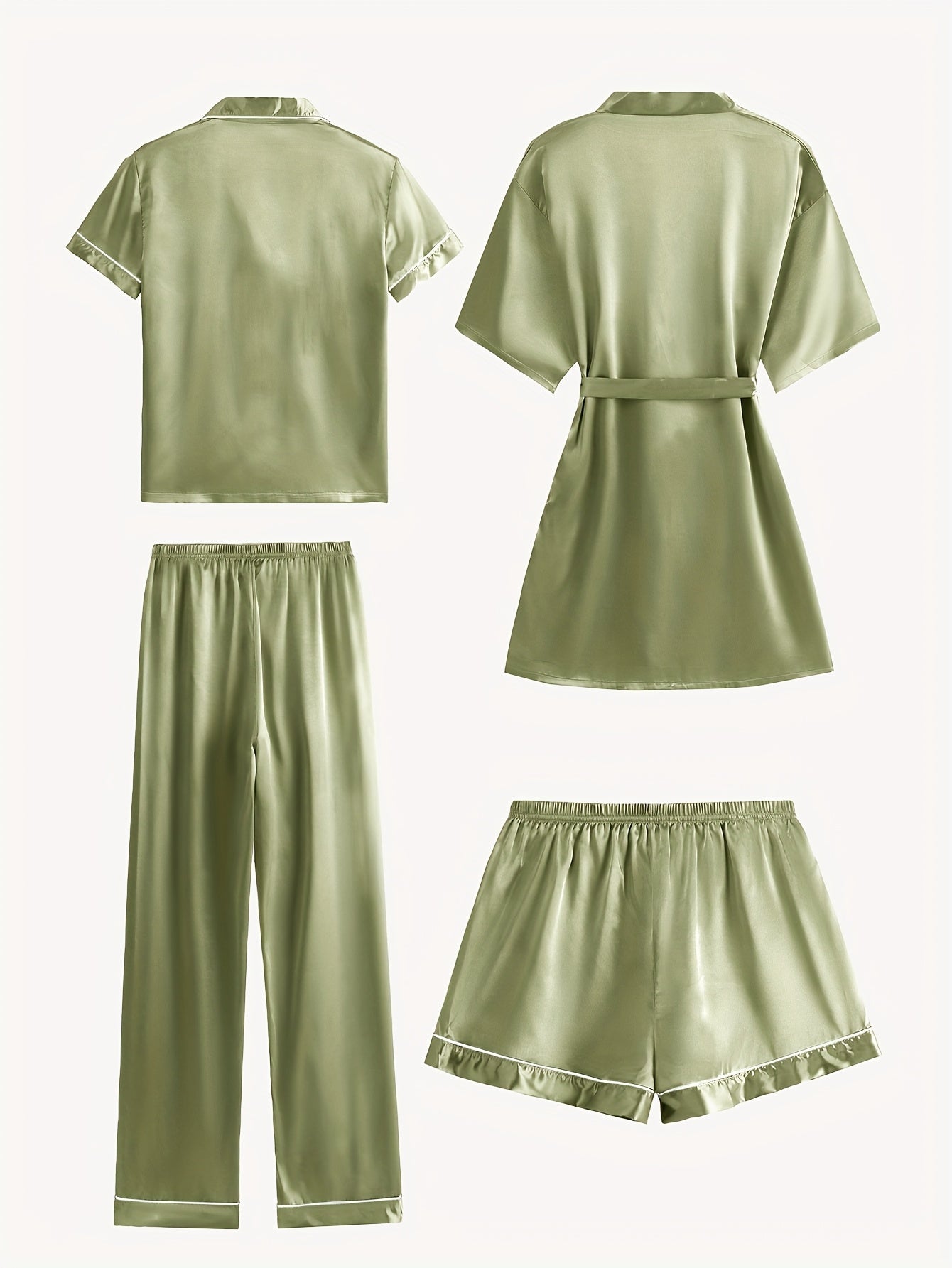 Lavonne™ | 4-Piece Pajama & Mid-Sleeve Robe Set