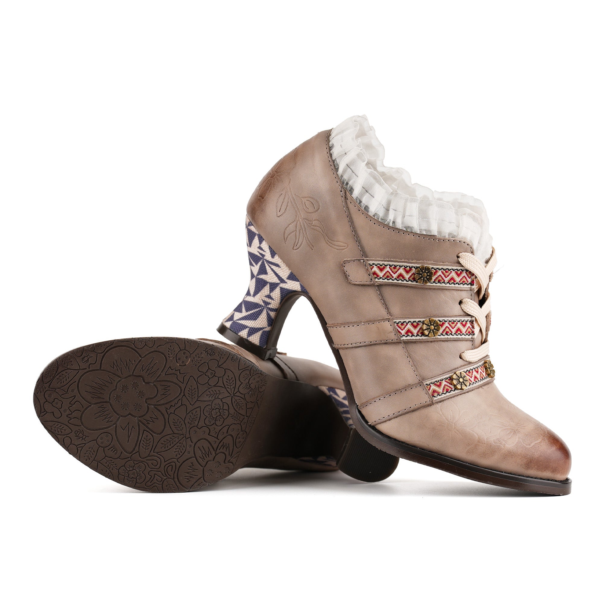 Gwynley™ | Vintage Boho Lace-Up Pumps