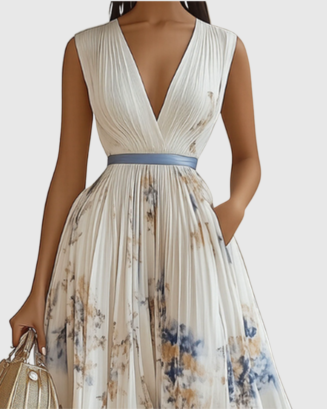 Celestine™ | Elegant Pleated Maxi Dress
