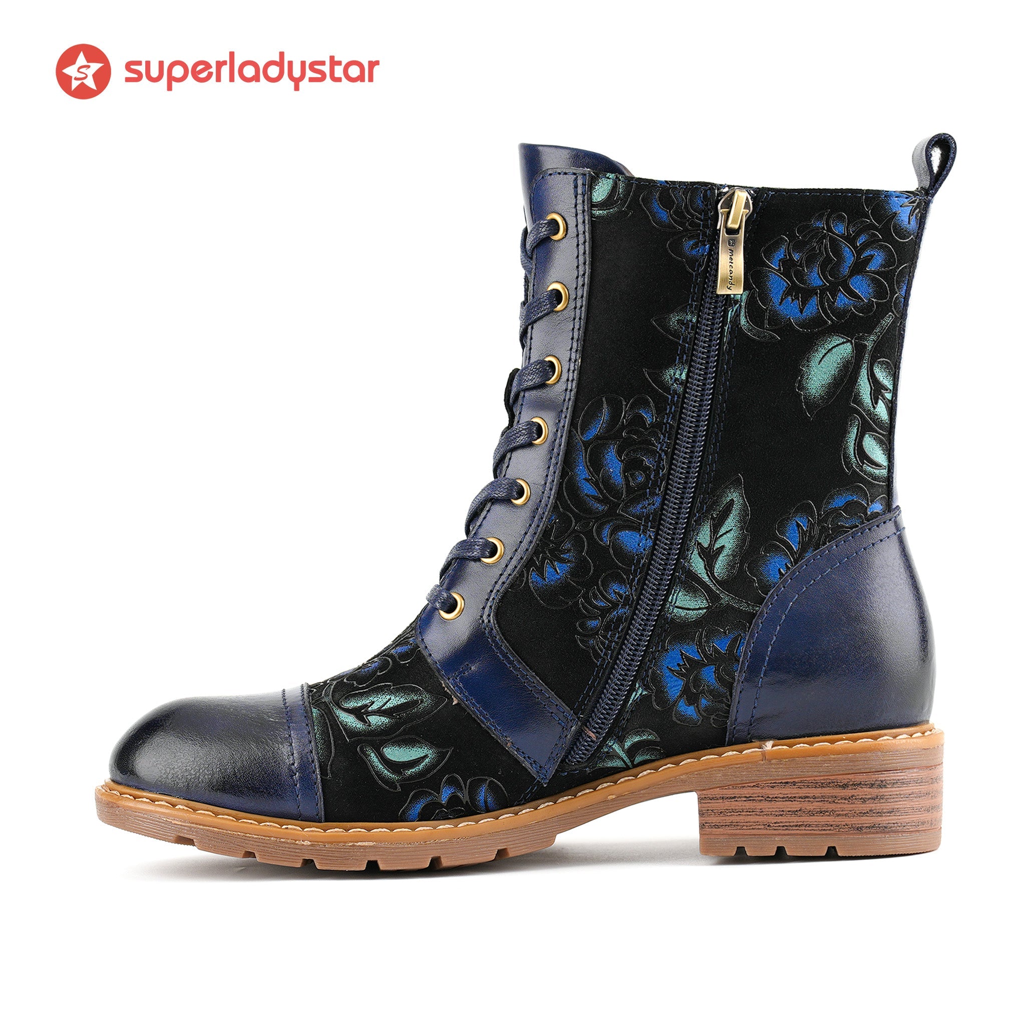 Orlena™ | Floral Lace-Up Ankle Boot