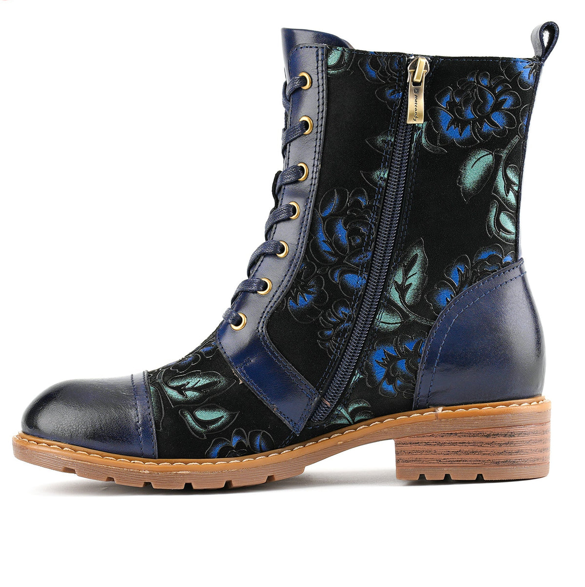Orlena™ | Floral Lace-Up Ankle Boot