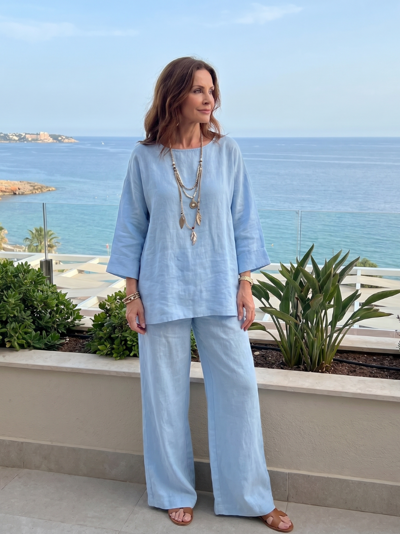Avenelle™ | Oversized Tunic Wide Leg Pant Set