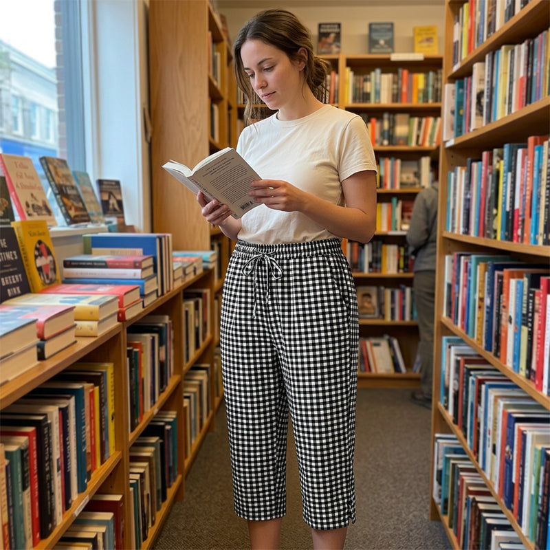 Imogen™ | Relaxed Summer Plaid Capri Pants