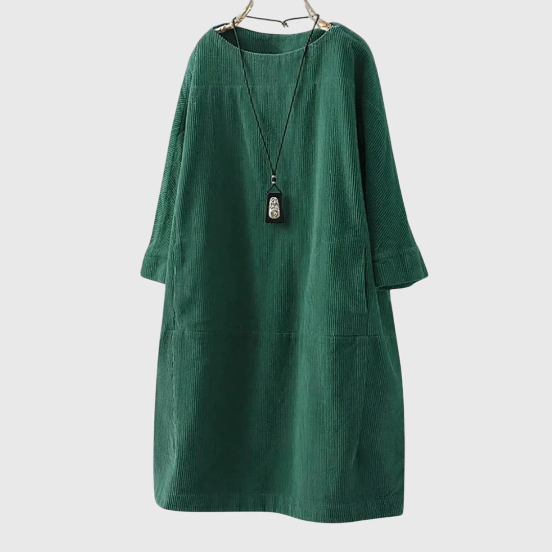 Relaxed Corduroy Midi Dress