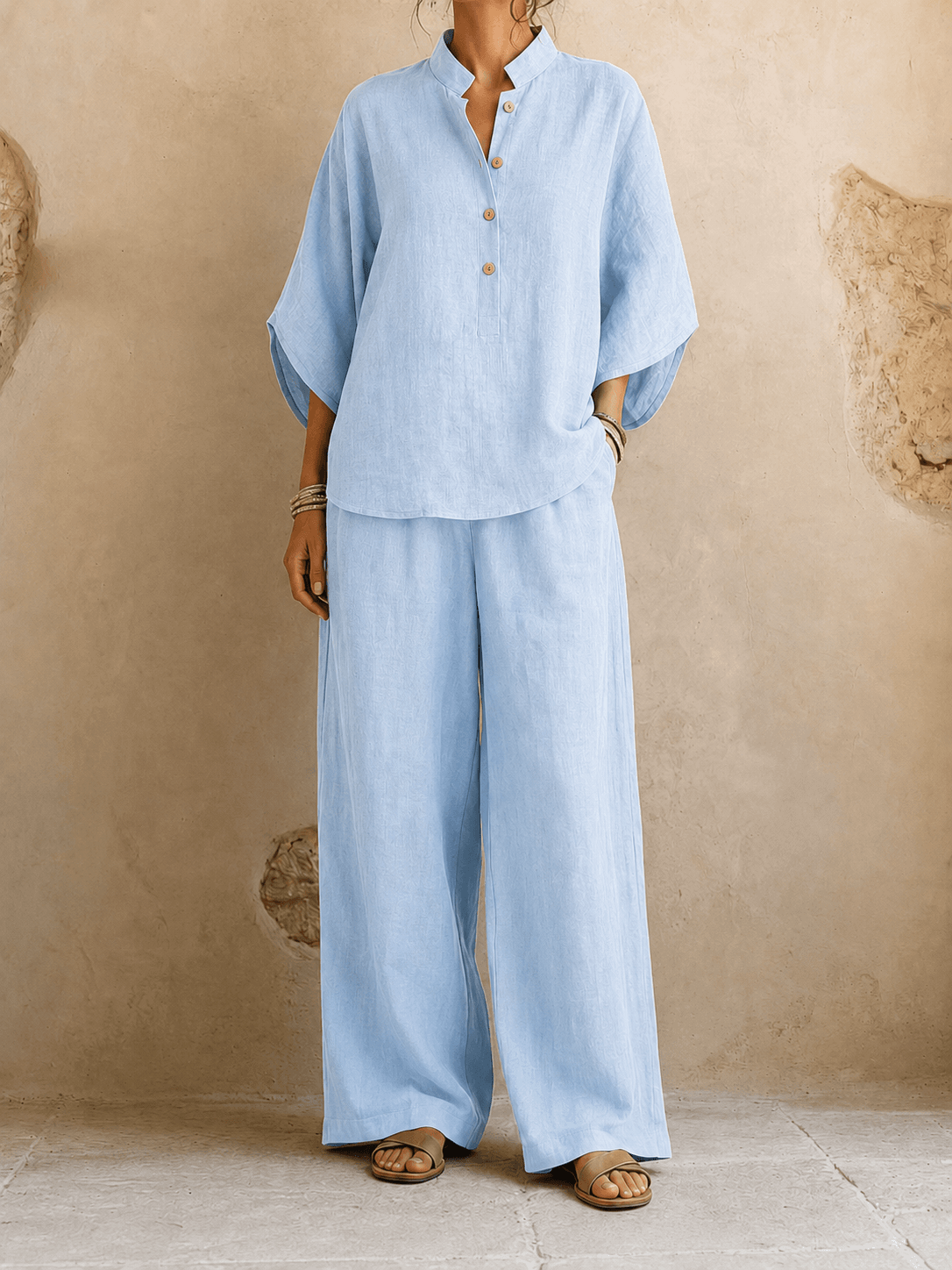 Annelies™ | Batwing Sleeve Top & Wide-Leg Pants Set