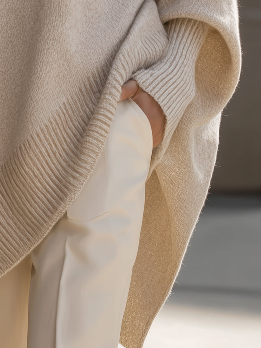 Tatiana™ | Oversized Draped Wide-Neck Sweater