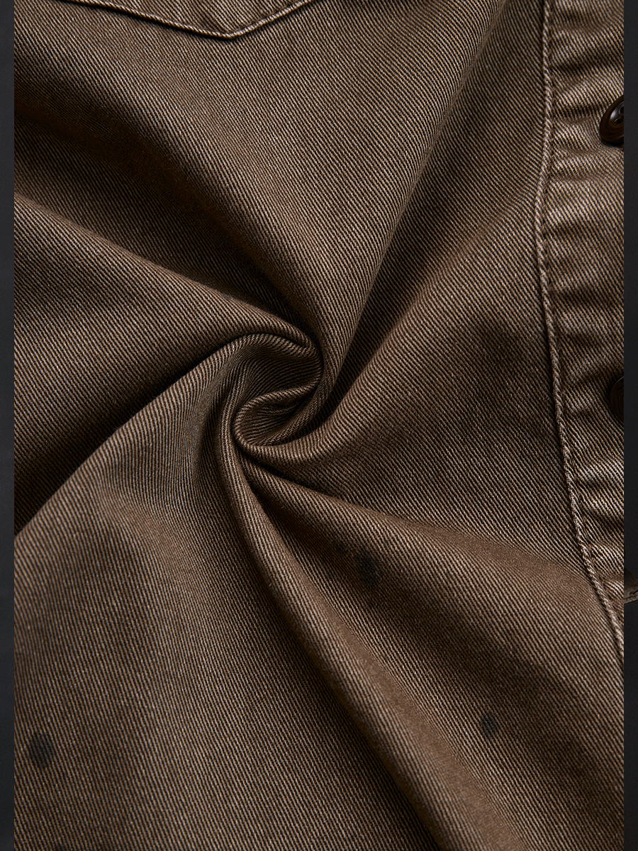 Lucinda™ | Vintage Washed Taupe Western Slim Fit Button-Down Shirt