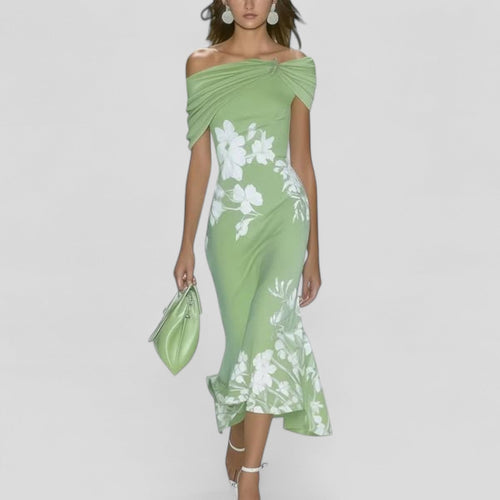 Briony™ | Off-Shoulder Floral Midi Dress