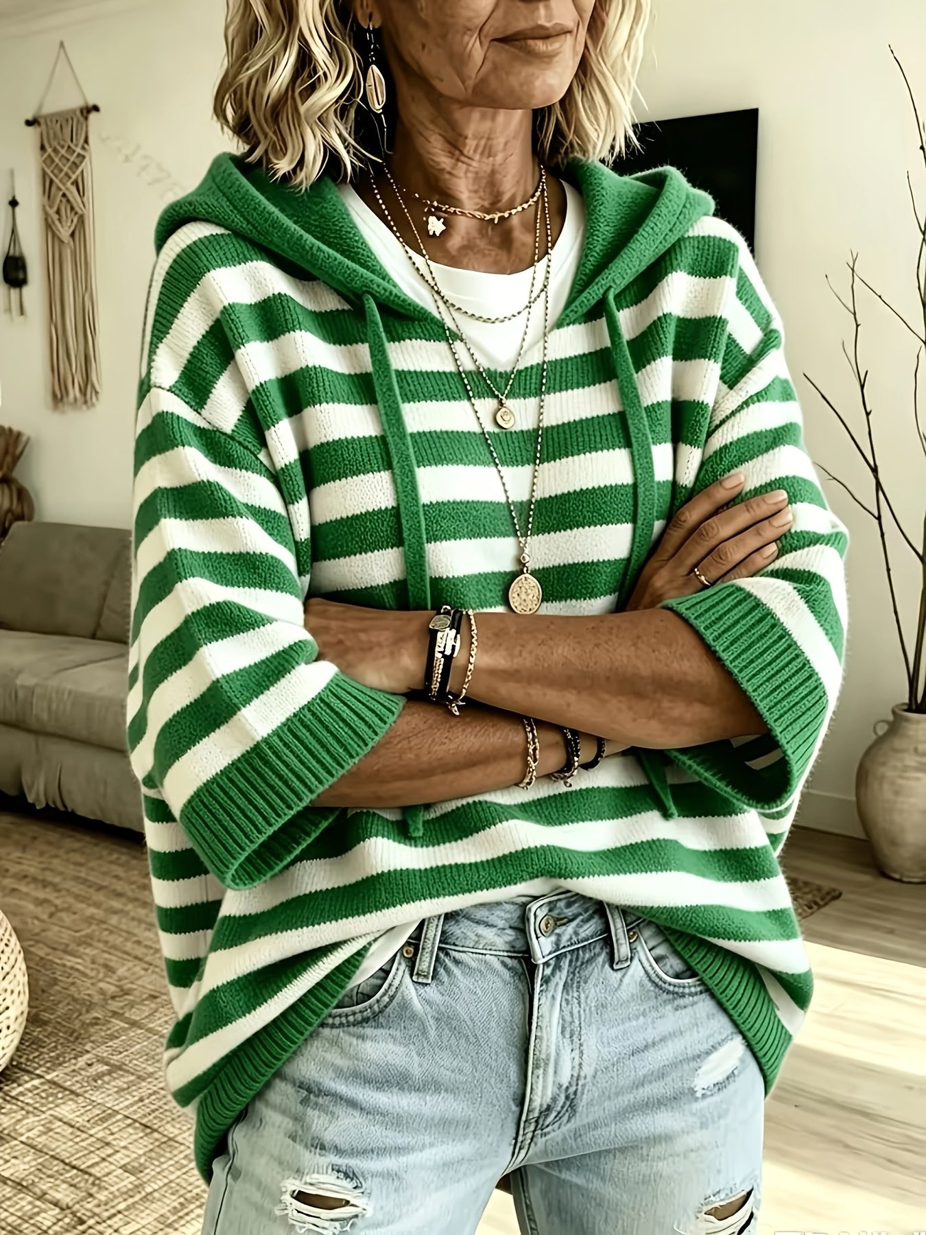 Norrinda™ | Hooded Striped Sweater