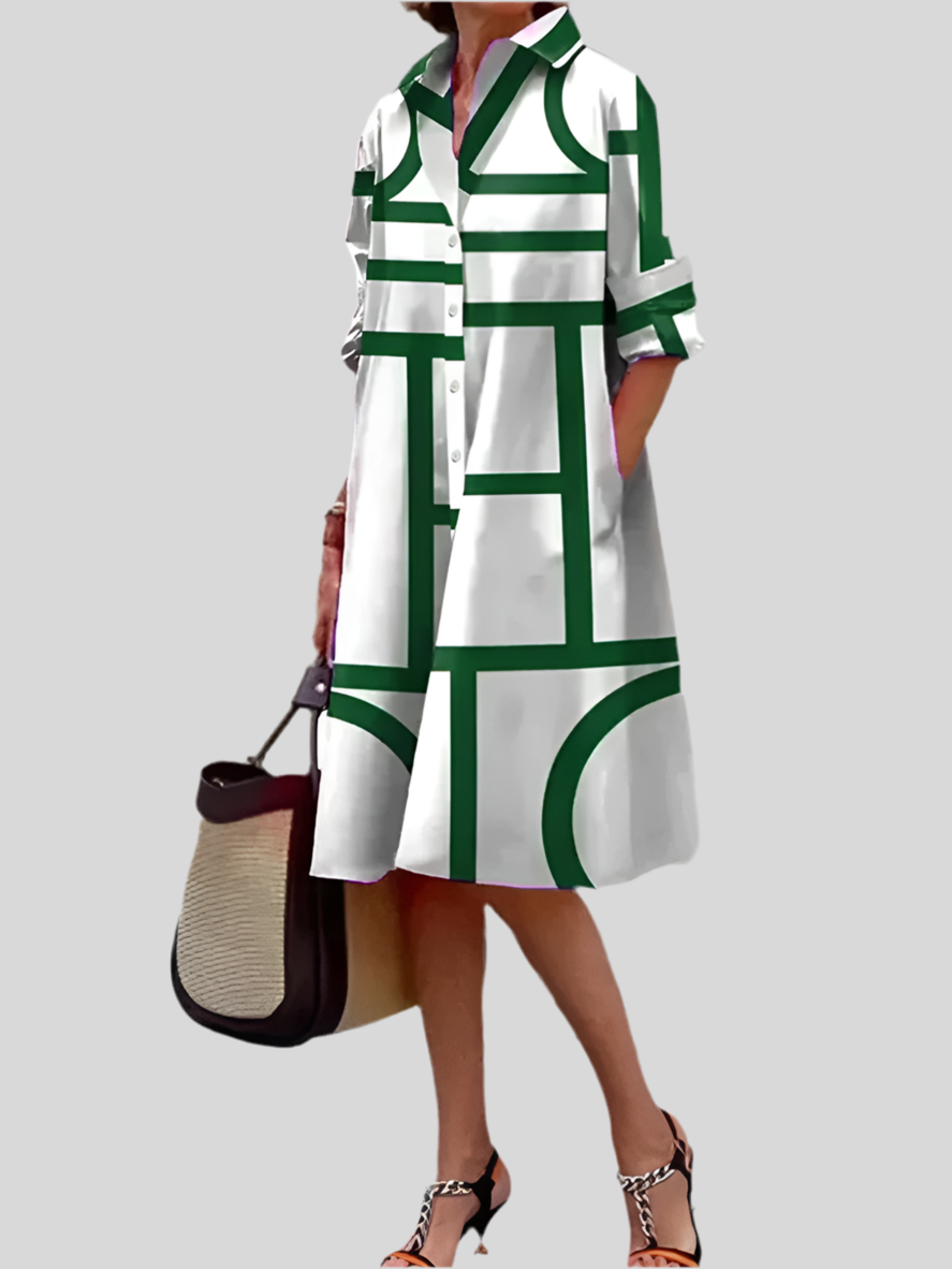 Doriane™ | Geometric Midi Dress