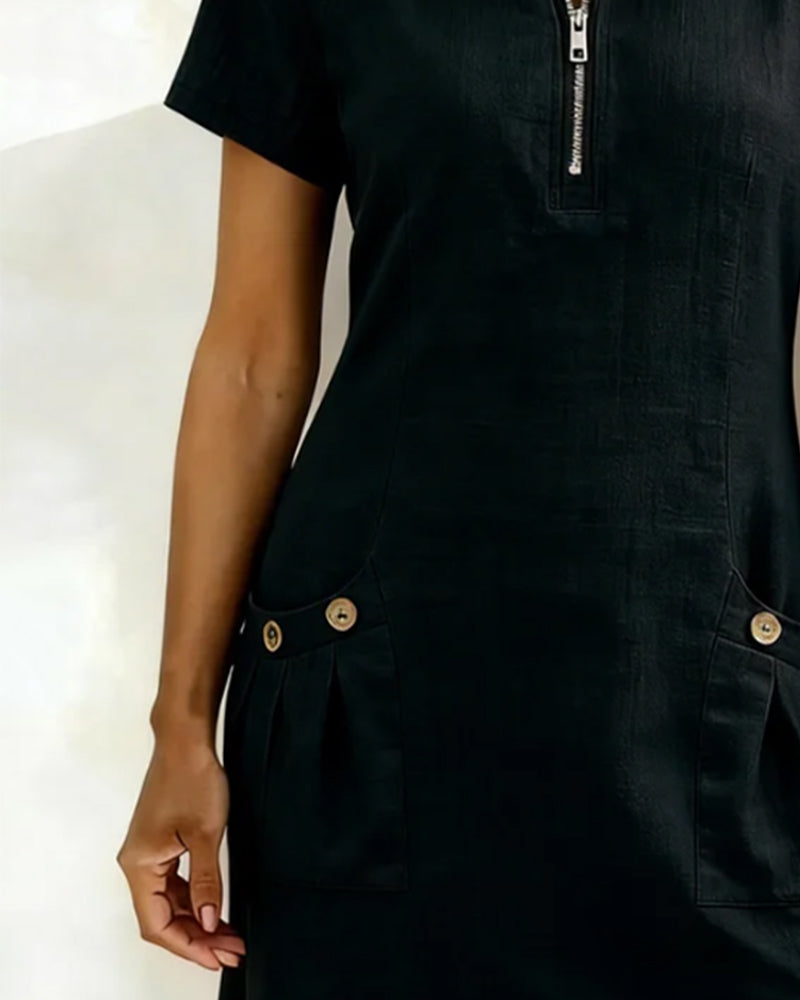 Cataline™ | Casual Zipper Dress with Pockets