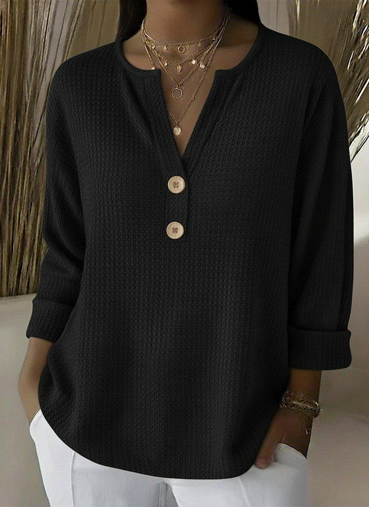 Anouk™ | Textured Button Sweater