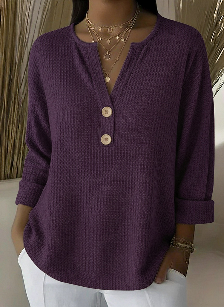 Anouk™ | Textured Button Sweater