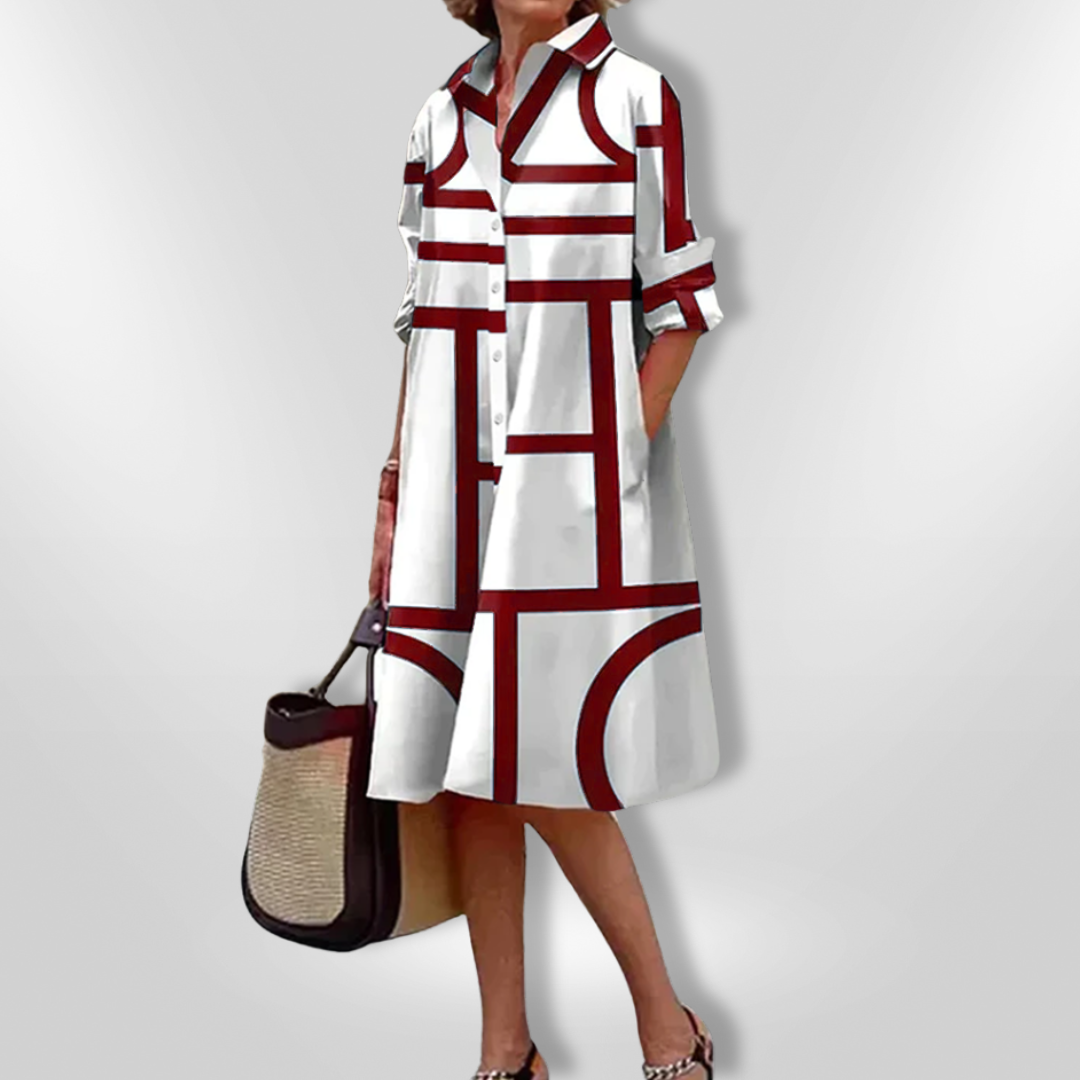 Doriane™ | Geometric Midi Dress