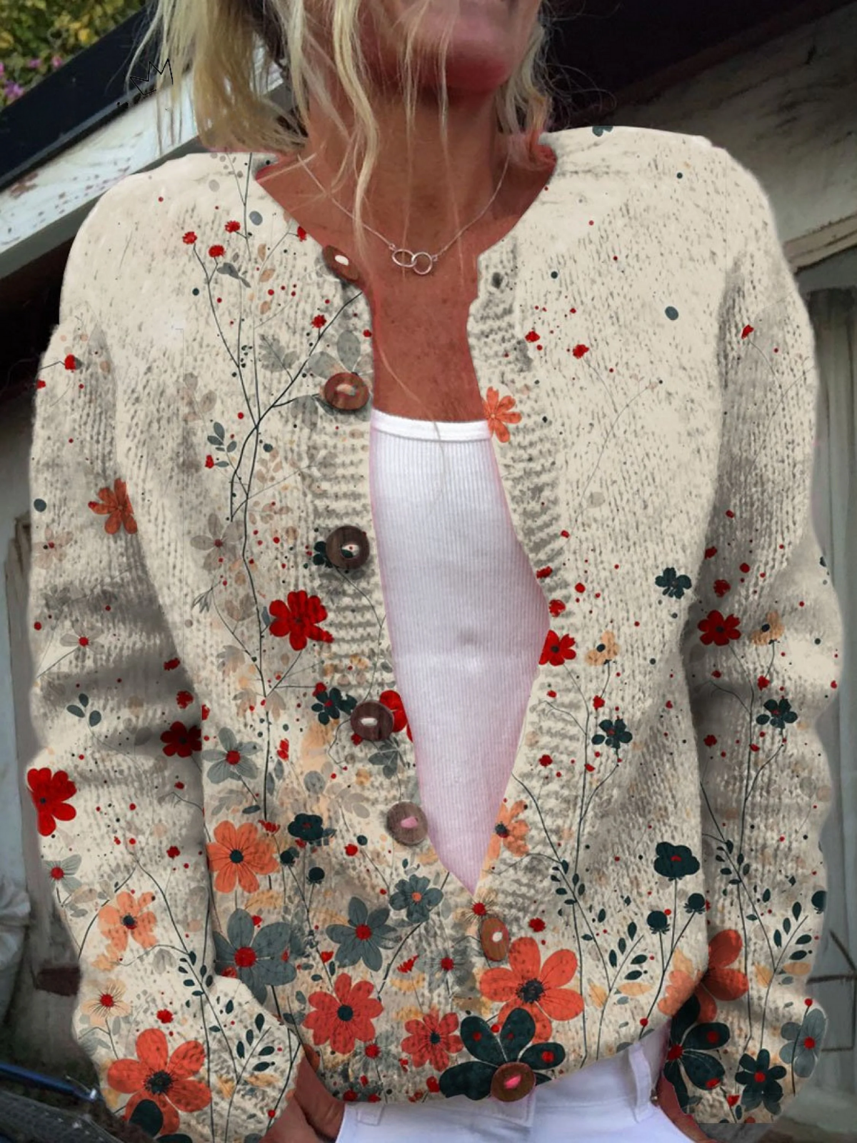 Pernella™ | Vintage Floral Knit Cardigan