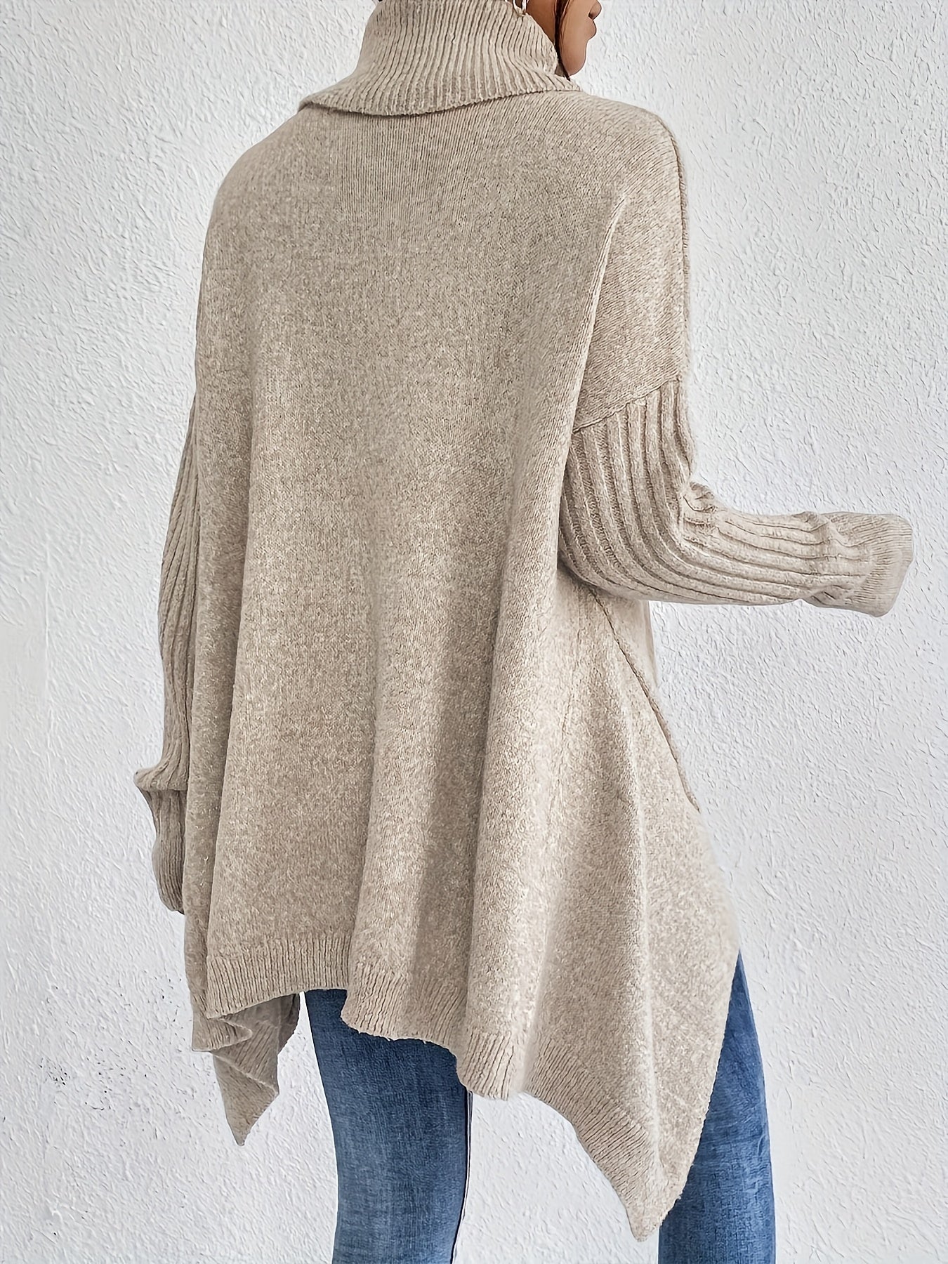 Anouk™ | High Neck Asymmetric Sweater