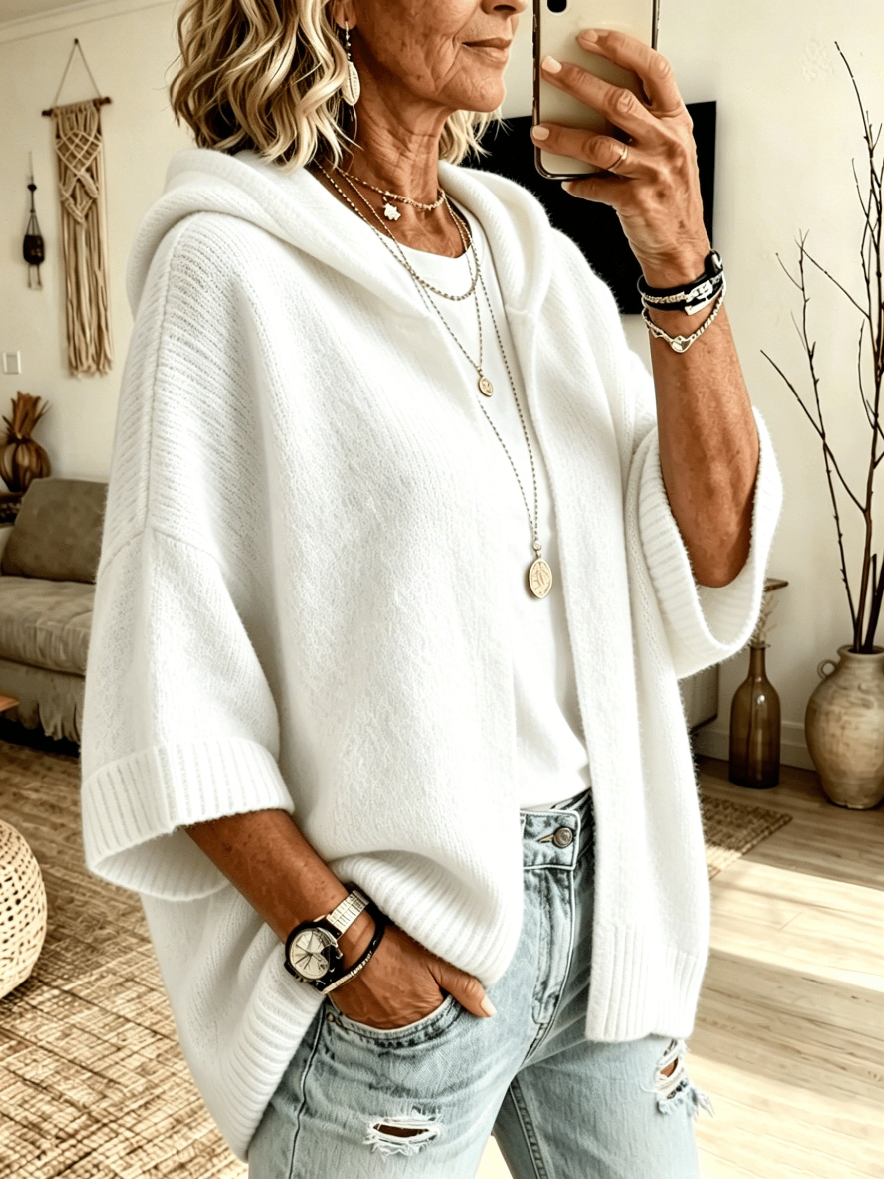 Edalynn™ | Hooded Open-Front Cardigan