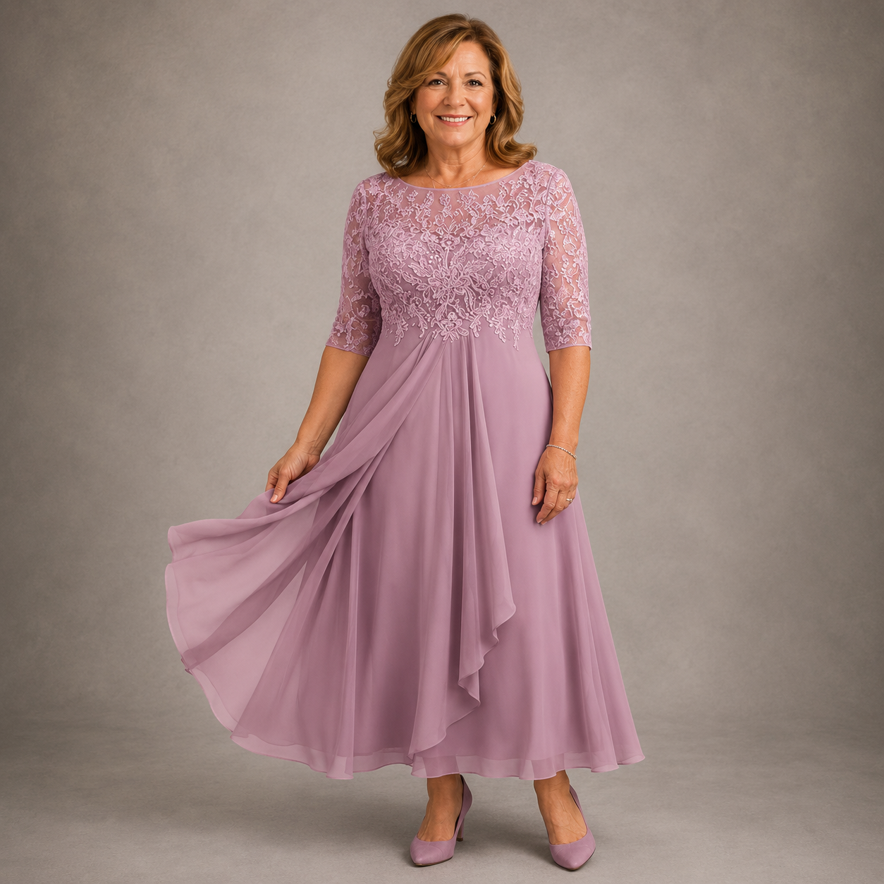 Lorraine™ | Lace Bodice Midi Dress