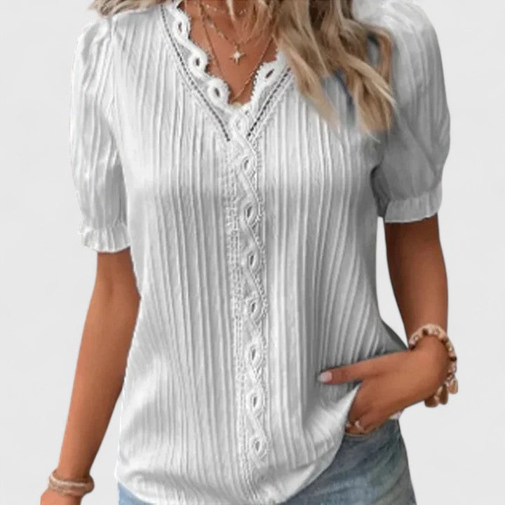 Elegant V-Neck Blouse